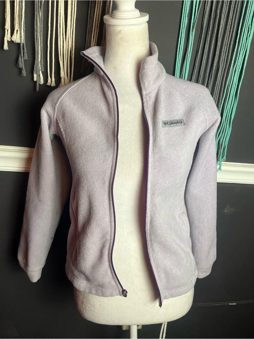 Columbia Girls' Light Lavender Fleece Jacket Size 10/12